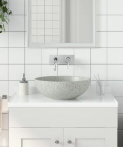 vidaXL Opzetwasbak rond Φ41x14 cm keramiek grijs