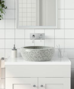 vidaXL Opzetwasbak rond Φ41x14 cm keramiek grijs