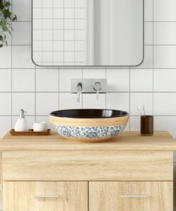 vidaXL Opzetwasbak rond Φ41x14 cm keramiek meerkleurig