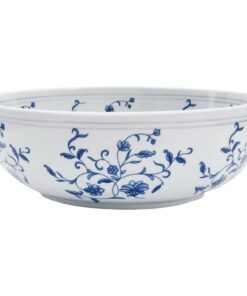 vidaXL Opzetwasbak rond Φ41x14 cm keramiek wit en blauw