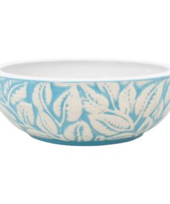 vidaXL Opzetwasbak rond Φ41x14 cm keramiek wit en blauw