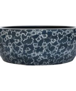 vidaXL Opzetwasbak rond Φ41x14 cm keramiek zwart en blauw