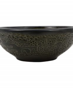 vidaXL Opzetwasbak rond Φ41x14 cm keramiek zwart