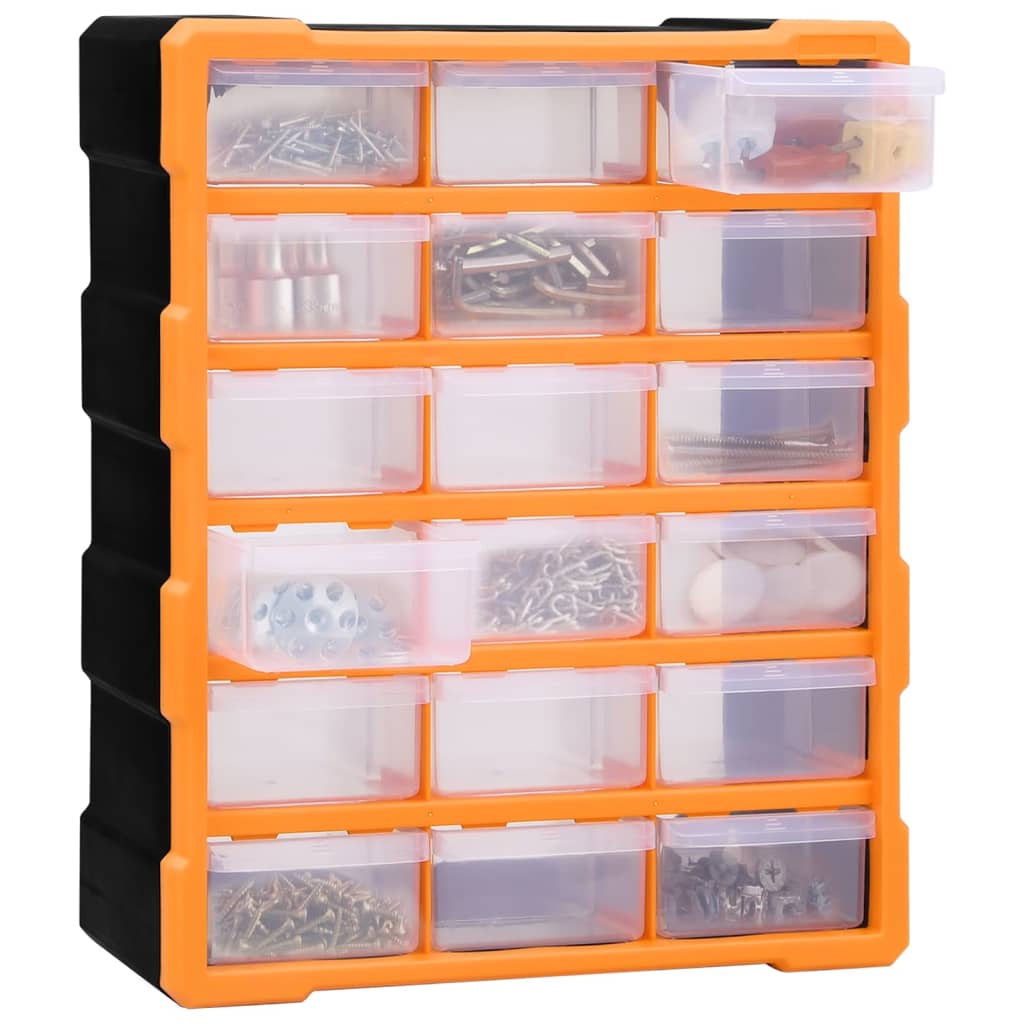 vidaXL Organiser met 18 medium lades 38x16x47 cm