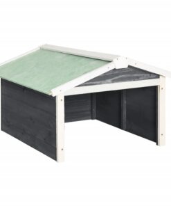 vidaXL Overkapping voor grasmaaier 72x87x50 cm vurenhout grijs en wit