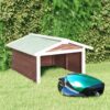 vidaXL Overkapping voor grasmaaier 72x87x50 cm vurenhout mokka en wit