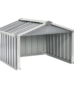 vidaXL Overkapping voor robotmaaier 92x97x63 cm staal grijs