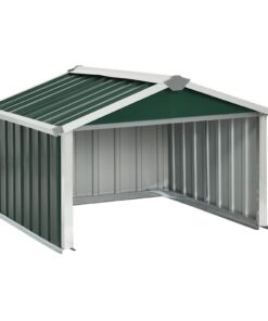 vidaXL Overkapping voor robotmaaier 92x97x63 cm staal groen