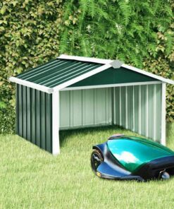 vidaXL Overkapping voor robotmaaier 92x97x63 cm staal groen