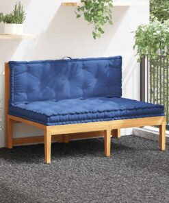 vidaXL Palletvloerkussens 2 st katoen lichtblauw