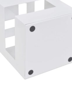 vidaXL Paraplu- en wandelstokhouder wit vierkant staal 48