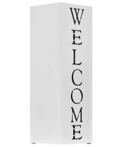 vidaXL Parapluhouder Welcome staal wit