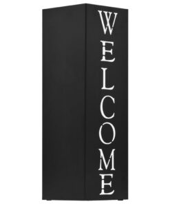 vidaXL Parapluhouder Welcome staal zwart