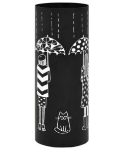 vidaXL Parapluhouder vrouwen staal zwart