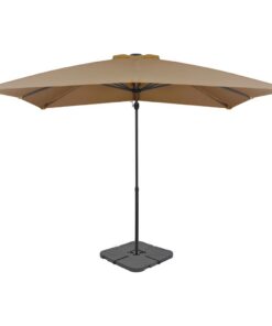vidaXL Parasol met draagbare voet taupe