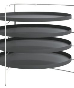 vidaXL Pizzapannen 4 st met rek Ø 28 cm staal