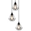 vidaXL Plafondlamp met diamantvorm 3xE27 zwart