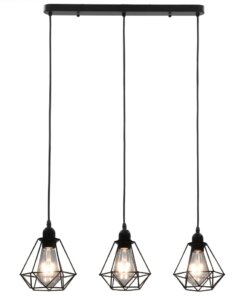 vidaXL Plafondlamp met diamantvormig 3xE27 zwart