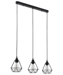vidaXL Plafondlamp met diamantvormig 3xE27 zwart