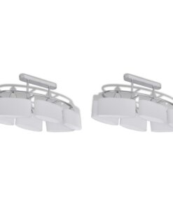vidaXL Plafondlamp met ellipsvormige glazen kappen 2 st E14