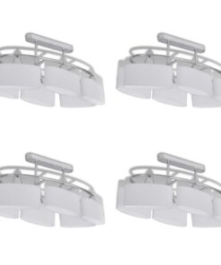 vidaXL Plafondlamp met ellipsvormige glazen kappen 4 st E14