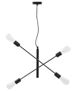 vidaXL Plafondlamp met filament peren 2 W E27 zwart