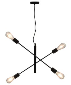 vidaXL Plafondlamp met filament peren 2 W E27 zwart