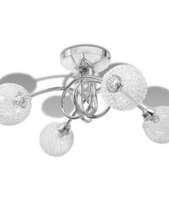 vidaXL Plafondlamp met gaasdraad kappen voor 4 x G9 peertjes