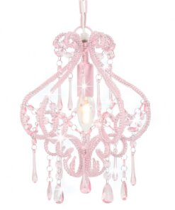 vidaXL Plafondlamp met kralen rond E14 roze
