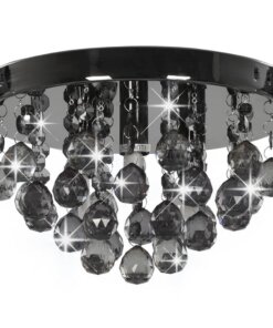 vidaXL Plafondlamp met smoky kralen rond G9 zwart