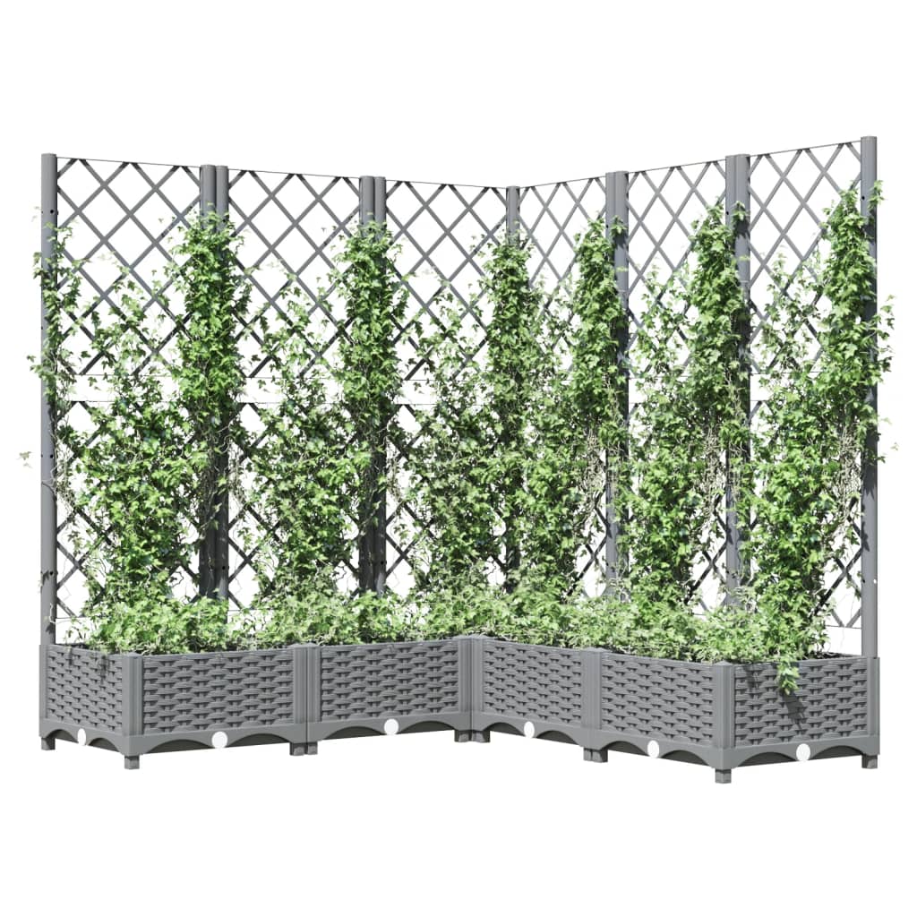 vidaXL Plantenbak met latwerk 120x120x121