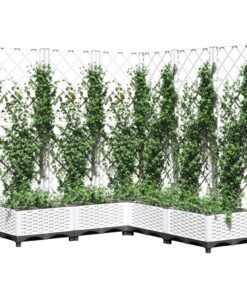 vidaXL Plantenbak met latwerk 120x120x121