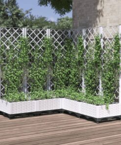 vidaXL Plantenbak met latwerk 120x120x121