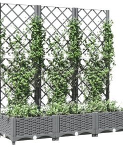 vidaXL Plantenbak met latwerk 120x40x121