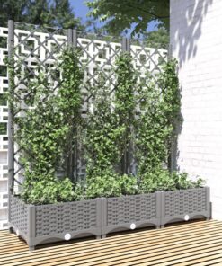 vidaXL Plantenbak met latwerk 120x40x121