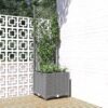 vidaXL Plantenbak met latwerk 40x40x136 cm polypropeen lichtgrijs