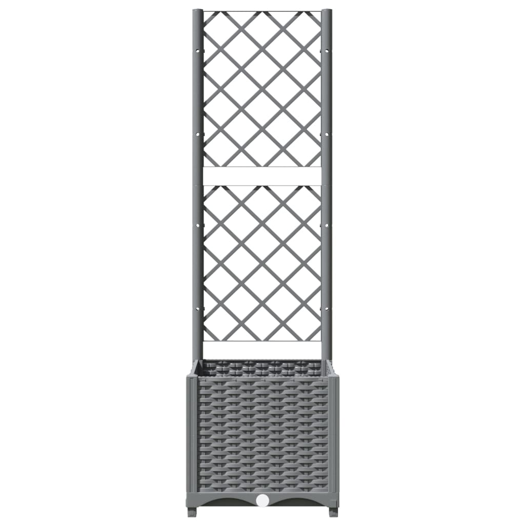 vidaXL Plantenbak met latwerk 40x40x136 cm polypropeen lichtgrijs - Image 4