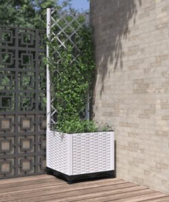 vidaXL Plantenbak met latwerk 40x40x136 cm polypropeen
