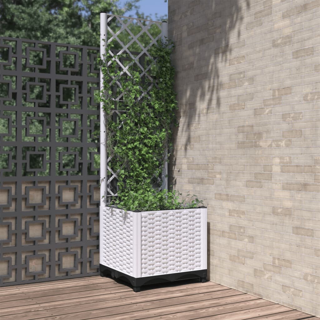 vidaXL Plantenbak met latwerk 40x40x136 cm polypropeen