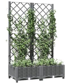 vidaXL Plantenbak met latwerk 80x40x121