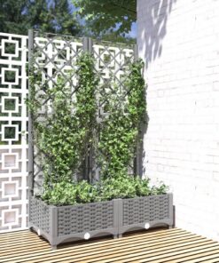 vidaXL Plantenbak met latwerk 80x40x121