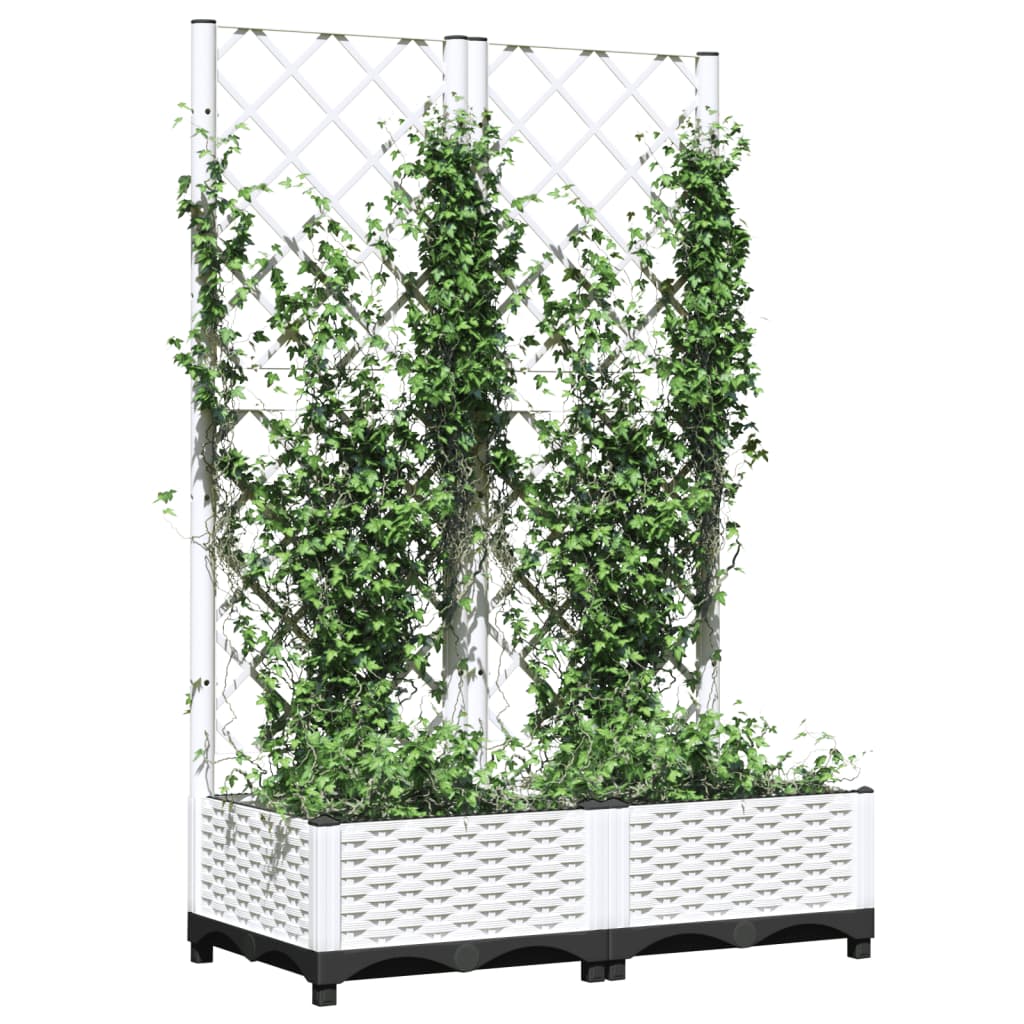 vidaXL Plantenbak met latwerk 80x40x121