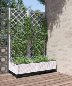 vidaXL Plantenbak met latwerk 80x40x121