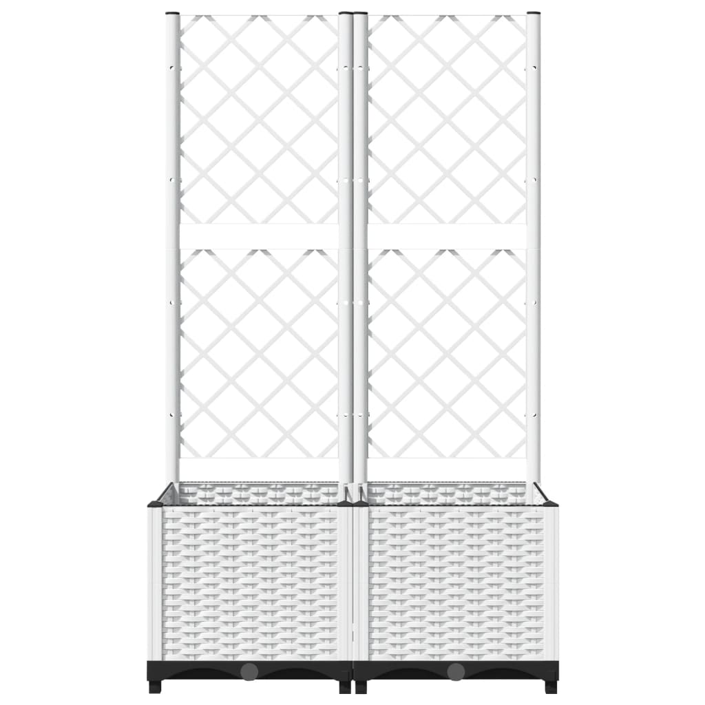 vidaXL Plantenbak met latwerk 80x40x136 cm polypropeen wit - Image 4