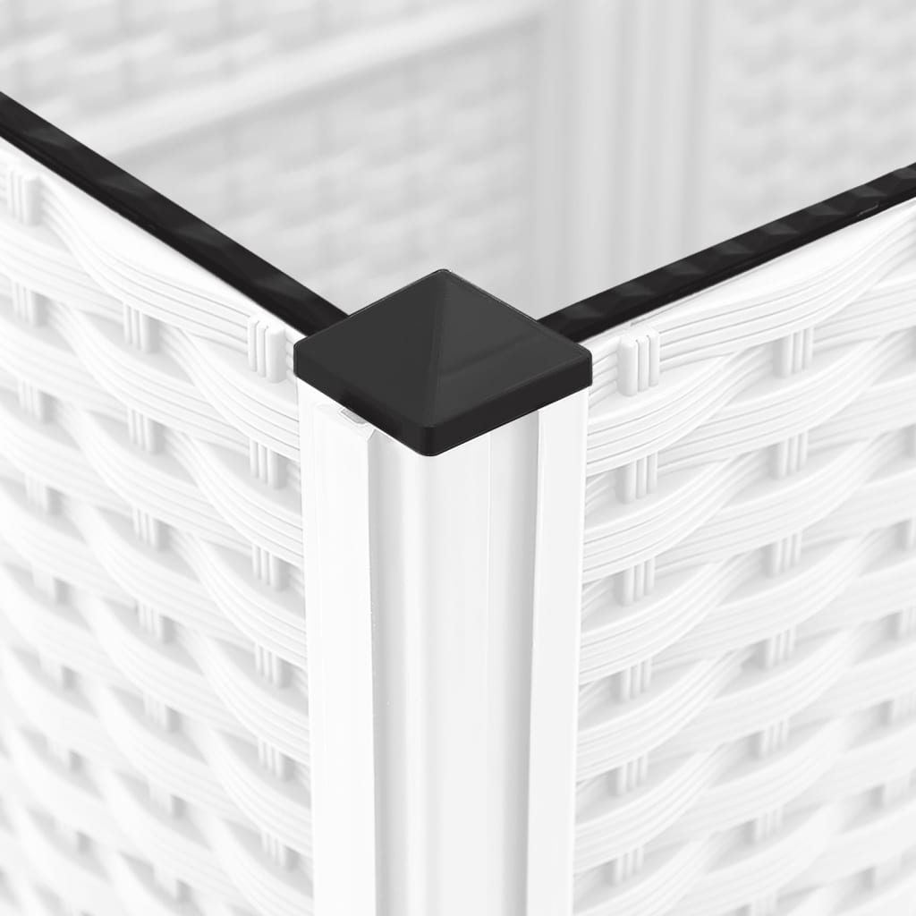 vidaXL Plantenbak met latwerk 80x80x136 cm polypropeen wit - Afbeelding 7