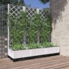 vidaXL Plantenbak met trellis wit 120x40x121