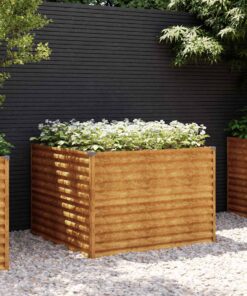 vidaXL Plantenbak verhoogd 100x100x69 cm cortenstaal