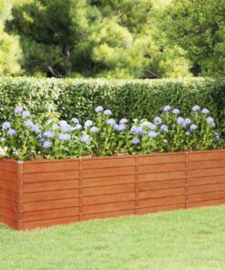 vidaXL Plantenbak verhoogd 320x80x77 cm cortenstaal roestig