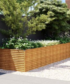 vidaXL Plantenbak verhoogd 386x100x69 cm cortenstaal