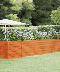 vidaXL Plantenbak verhoogd 400x80x77 cm cortenstaal roestig